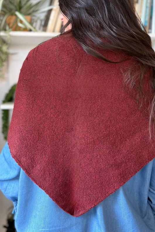 Nora Knit Shawl Burgundy
